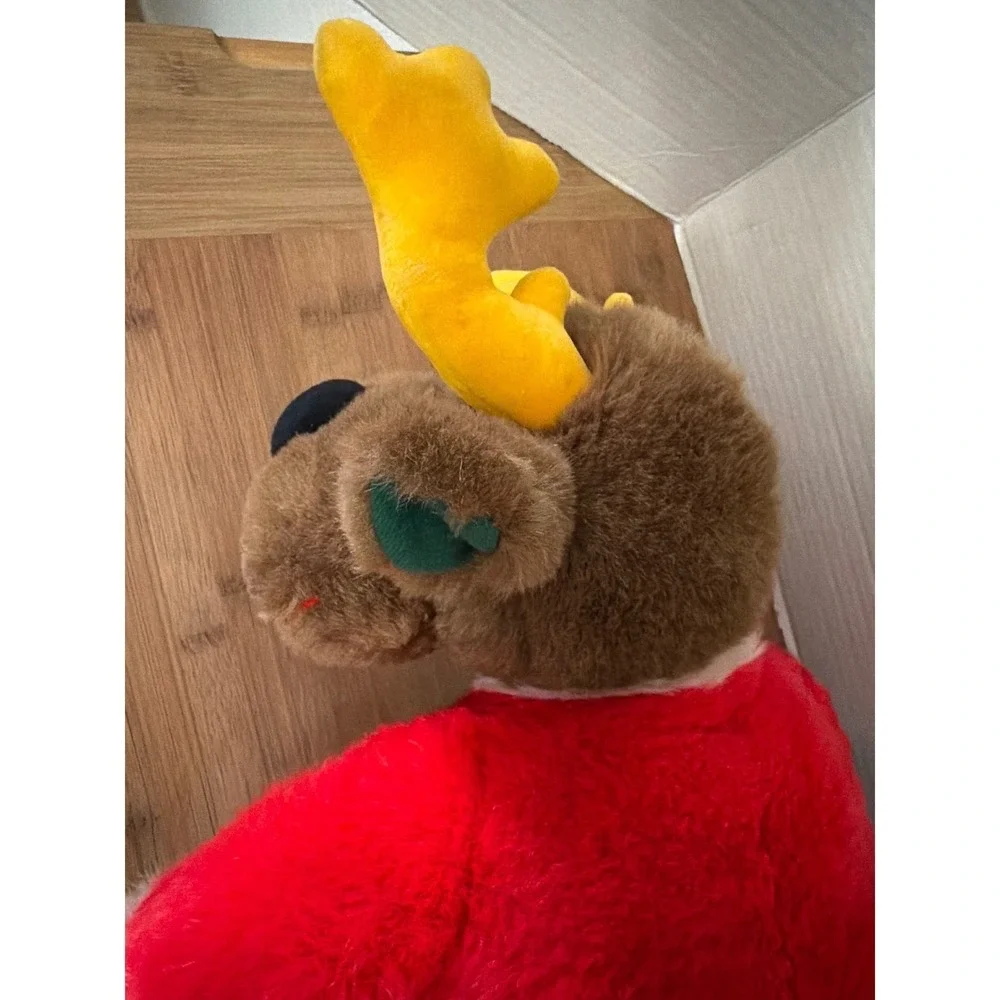 Vintage 1992 Gund Reindeer Plush Santa Claus Suit Red‎ White Christmas 07G64